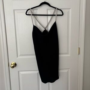 Zara Black Chain Strap Mini Dress